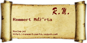 Remmert Márta névjegykártya
